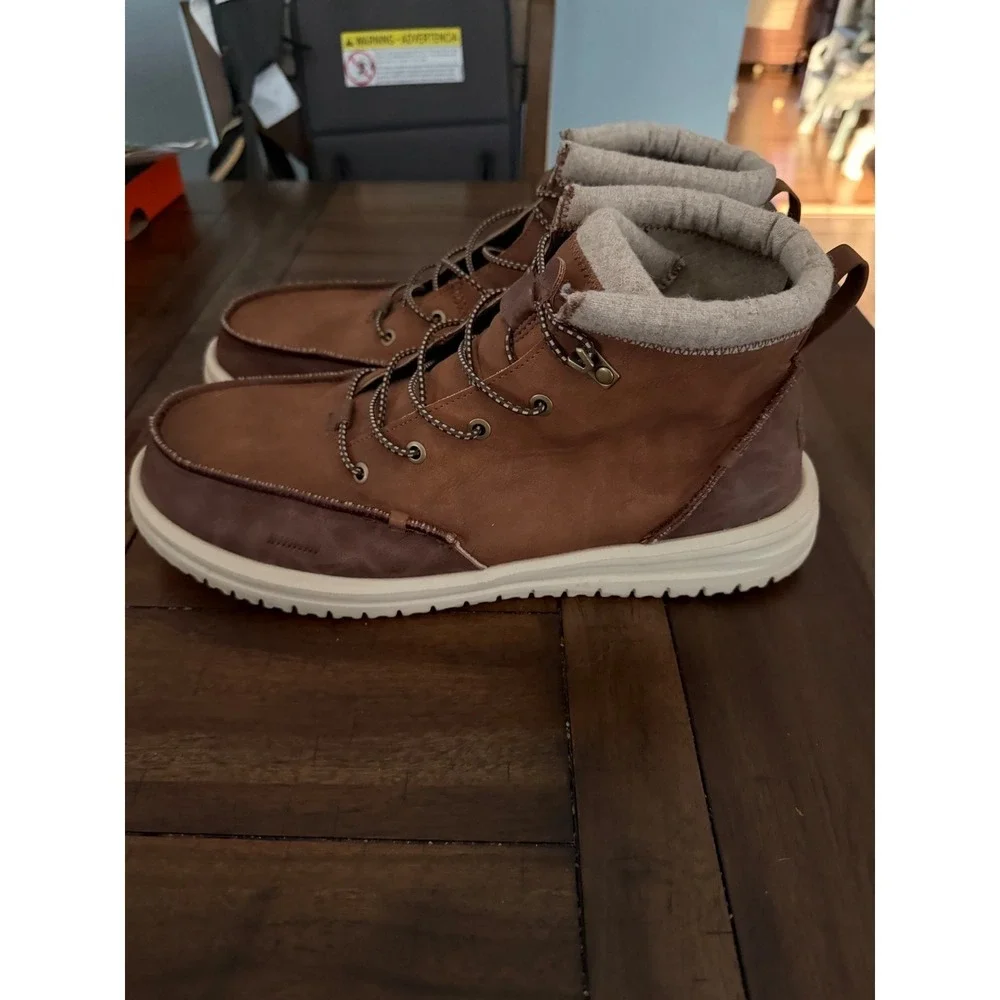 Hey Dude Bradley Classic Tumbled Mens Boots Cognac Multi Brown Size 15 44327-2JZ